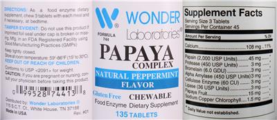 Papaya Complex Natural Peppermint Flavor label