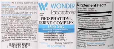 Phosphatidyl Serine Complex 1500 mg label