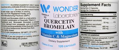 Quercetin Bromelain label