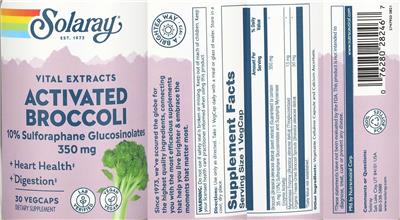 Activated Broccoli Vital Extracts 350 mg label