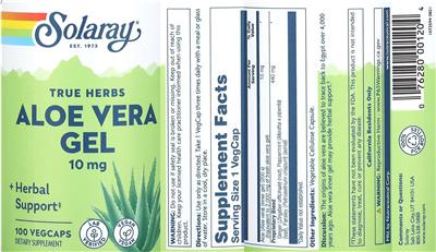 Aloe Vera Gel 10 mg label
