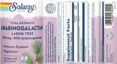 Arabinogalactan Larch Tree Vital Extracts 300 mg label