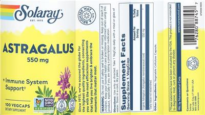 Astragalus 550 mg label