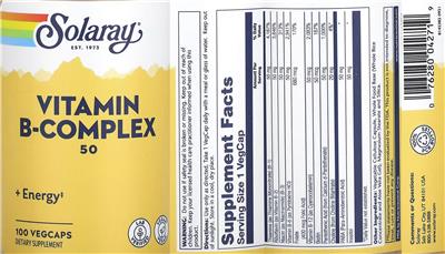 Vitamin B-Complex 50 mg label