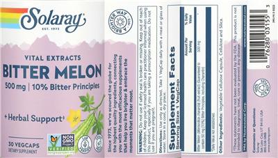 Bitter Melon Fruit Extract 500 mg label