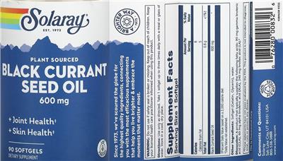 Black Currant Seed Oil 600 mg label