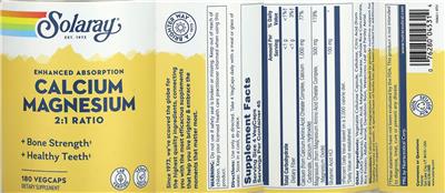 Calcium Magnesium 2:1 Ratio label