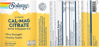 Cal-Mag Citrate 2:1 Ratio label