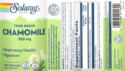 Chamomile 350 mg label