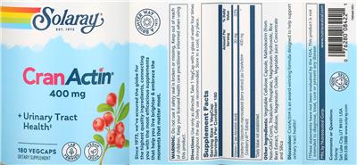 CranActin 400 mg label