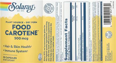 Food Carotene 500 mcg label