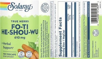 Fo-Ti He-Shou-Wu 610 mg label