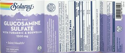 Glucosamine Sulfate 1500 mg label