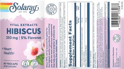 Hibiscus Vital Extracts 250 mg label