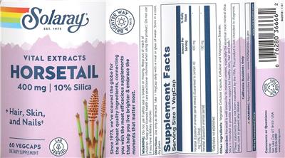 Horsetail 400 mg label
