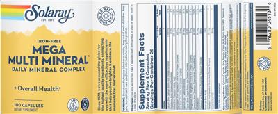 Mega Multi Mineral Iron-Free label