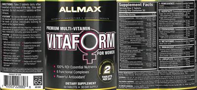 VITAFORM for Women label