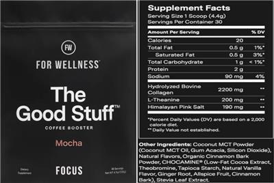 The Good Stuff Mocha label