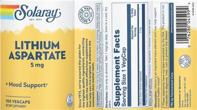 Lithium Aspartate 5 mg label