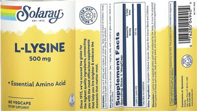 L-Lysine 500 mg label