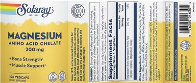 Magnesium 200 mg label