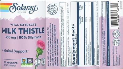 Milk Thistle Vital Extracts 350 mg label