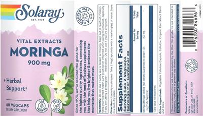Moringa Vital Extracts 900 mg label