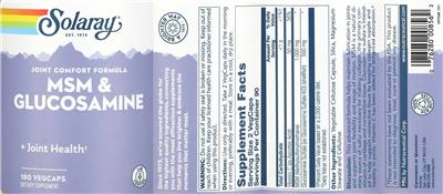 MSM & Glucosamine label