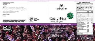 EnergyFizz Boysenberry Lavender Flavor label