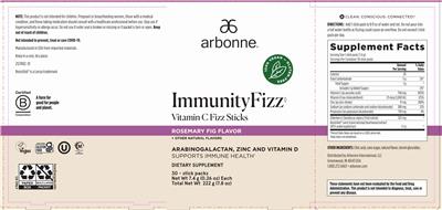 ImmunityFizz Rosemary Fig Flavor label
