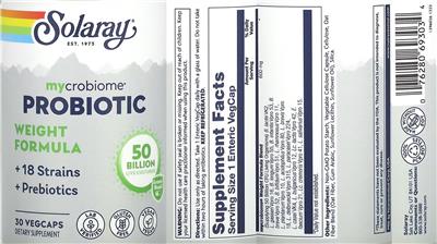 Mycrobiome Probiotic Weight Formula label