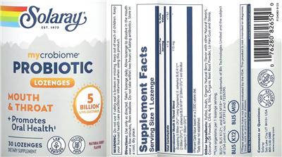 Mycrobiome Probiotic Lozenges Mouth & Throat Natural Berry Flavor label