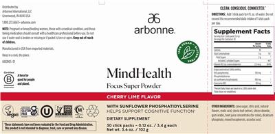 MindHealth Cherry Lime Flavor label