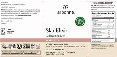 SkinElixir Acai Flavor label