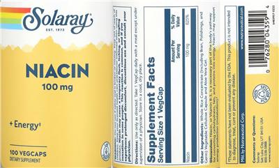 Niacin 100 mg label