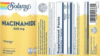 Niacinamide 500 mg label