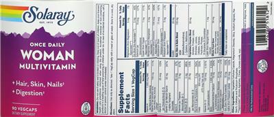 Once Daily Woman Multivitamin label