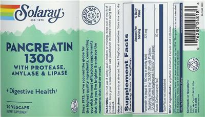 Pancreatin 1300 label