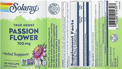 Passion Flower 700 mg label