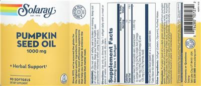 Pumpkin Seed Oil 1000 mg label