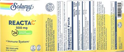 Reacta C 500 mg label