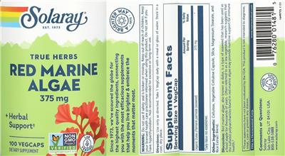 Red Marine Algae 375 mg label