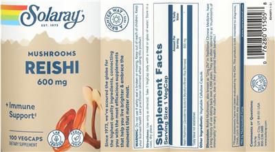 Reishi 600 mg label