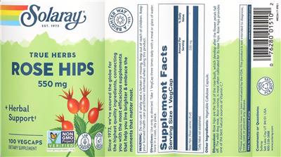 Rose Hips 550 mg label