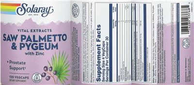 Saw Palmetto & Pygeum Vital Extracts label