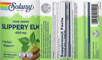 Slippery Elm 400 mg label