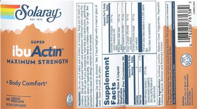 Super ibuActin Maximum Strength label