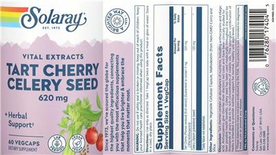 Tart Cherry Celery Seed Vital Extracts 620 mg label