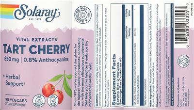 Tart Cherry Vital Extracts 850 mg label
