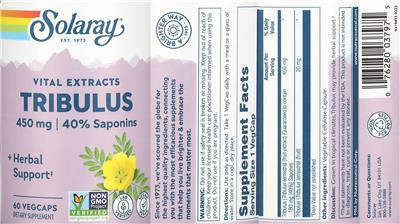 Tribulus Vital Extracts 450 mg label